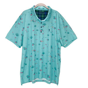 WILLIAM MURRAY Agua Caliente Polo XL Turquoise Golf Watermelon Margaritas VGUC